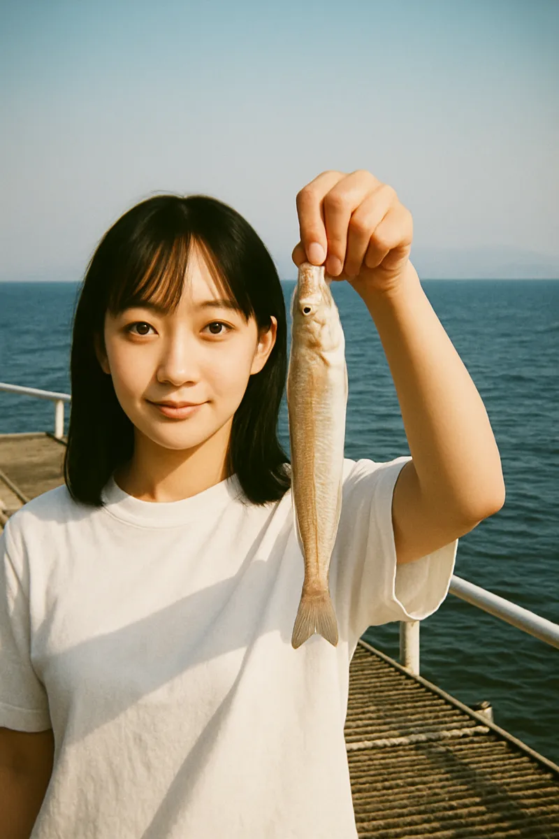 湯の児フィッシングパークでシロギスの釣果を得た国生.webp