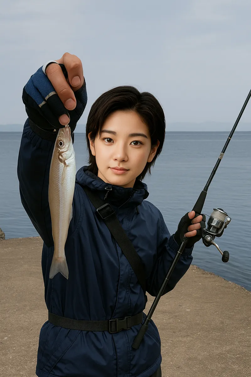 潮井崎公園でシロギスの釣果を得た国主.webp
