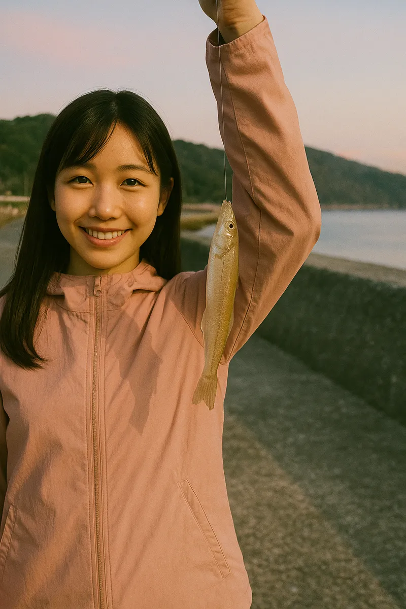 牟田漁港でシロギスの釣果を得た黒川.webp