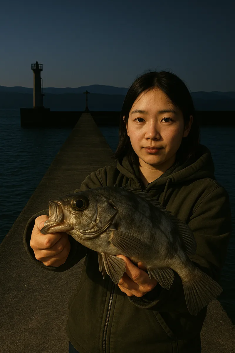 牟田漁港でメバルの釣果を得た森永.webp