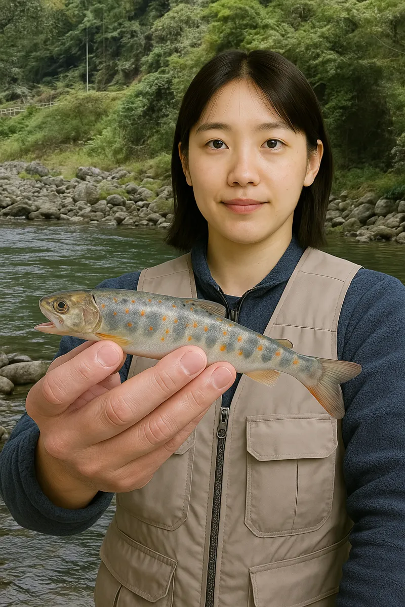 物部川でアマゴの釣果を得た森永.webp