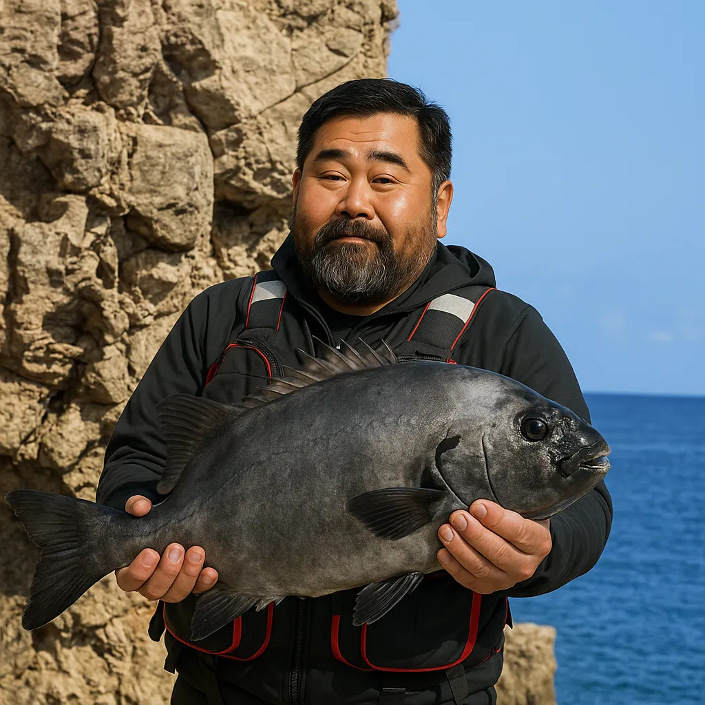 甑島でイシダイの釣果を得た楢崎.webp