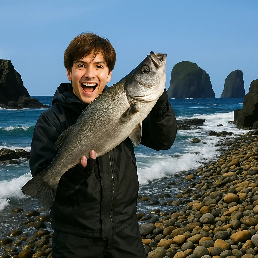 甑島でヒラスズキの釣果を得た久良木.webp
