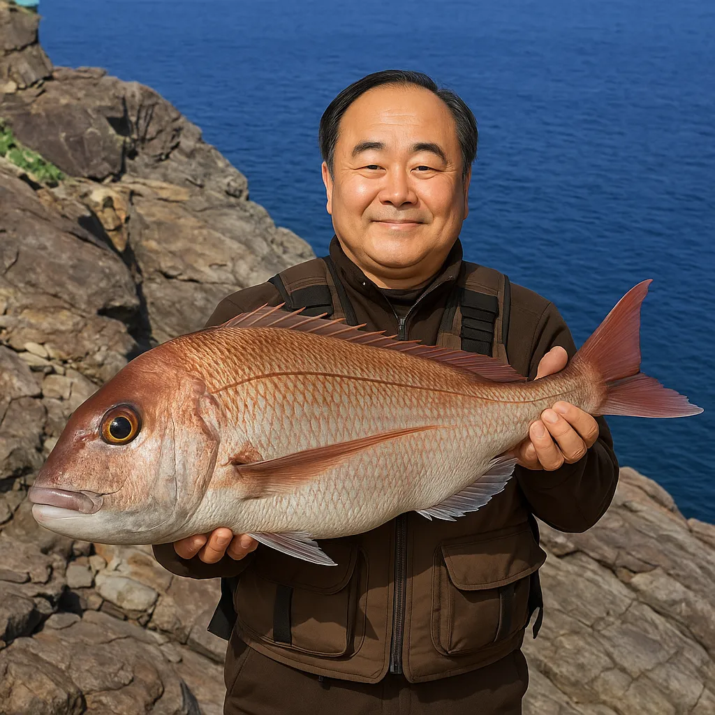 甑島でマダイの釣果を得た持田.webp