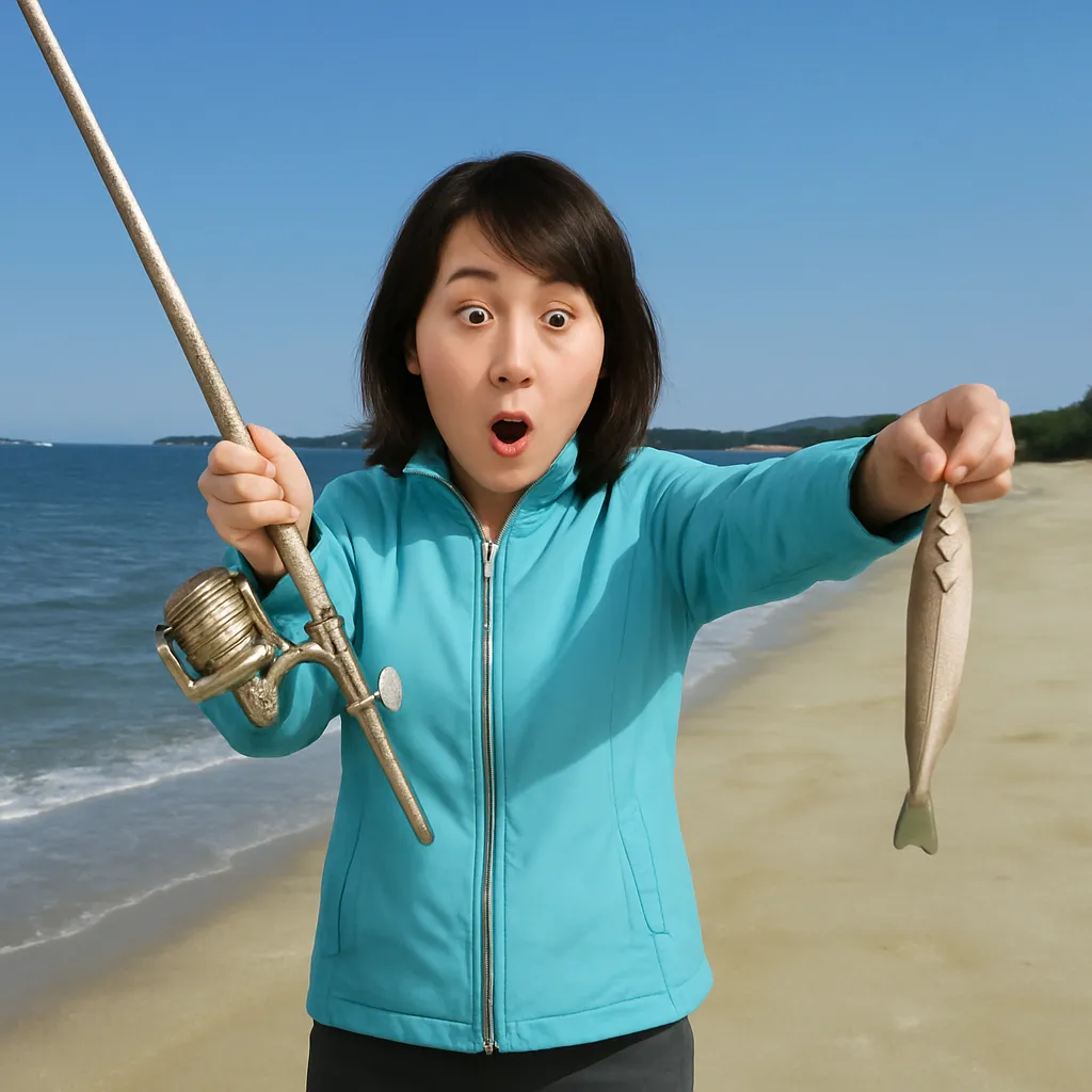 生の松原海岸でシロギスの釣果を得た西岡.webp