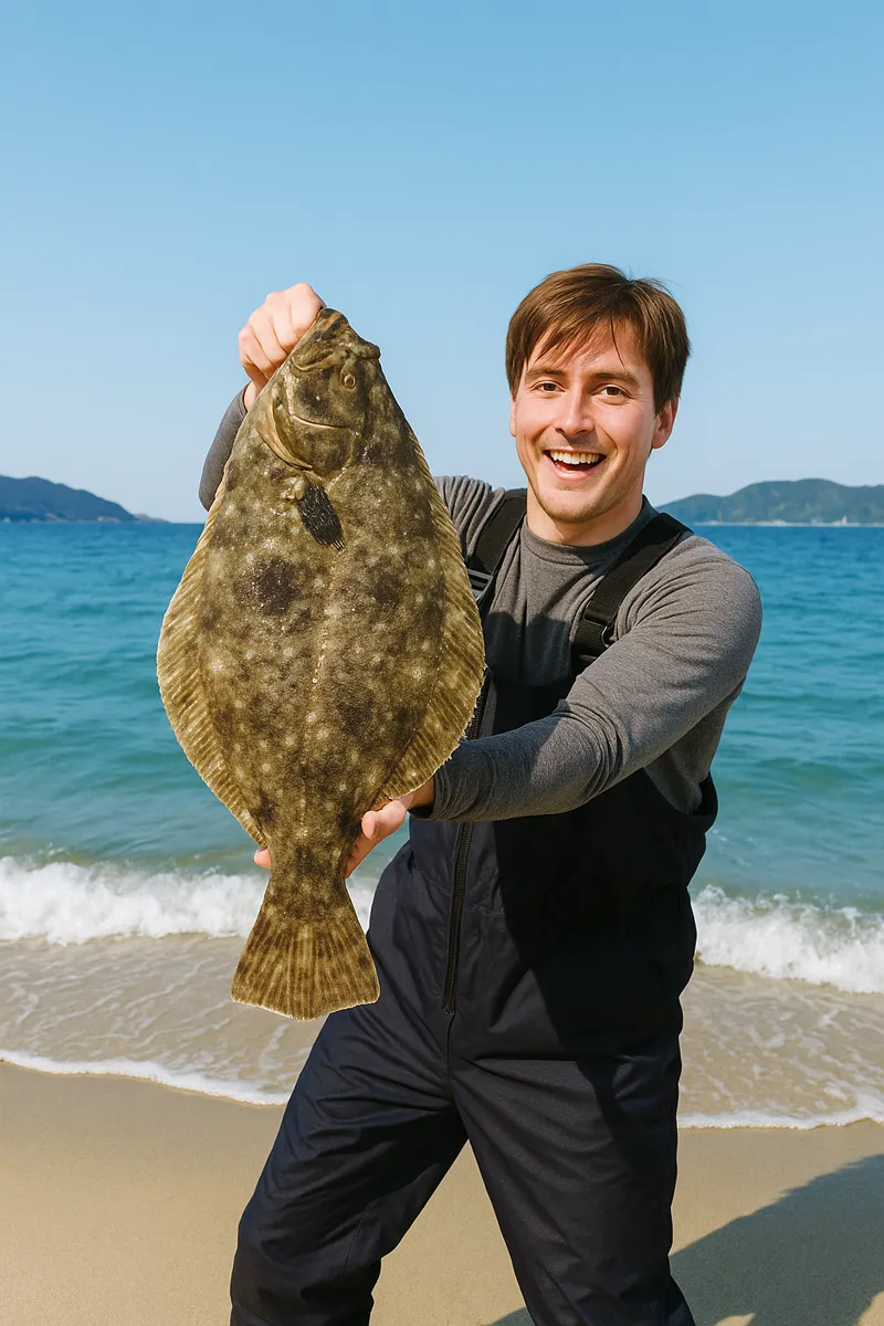 生の松原海岸でヒラメの釣果を得た久良木.webp