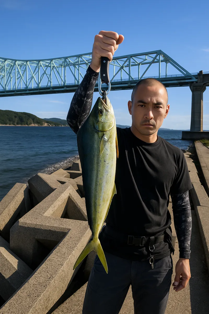 生月島でシイラの釣果を得た男性.webp