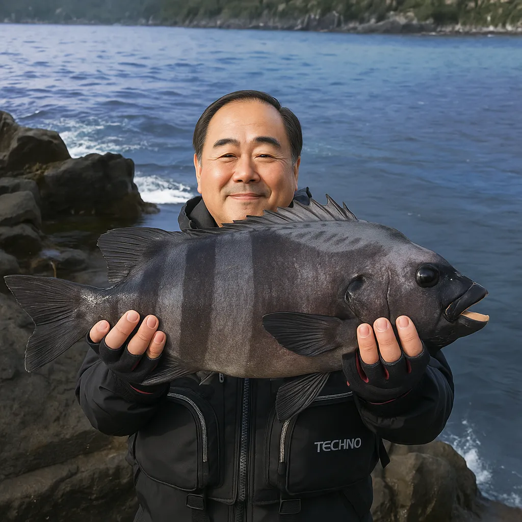 男女群島でイシダイの釣果を得た持田.webp