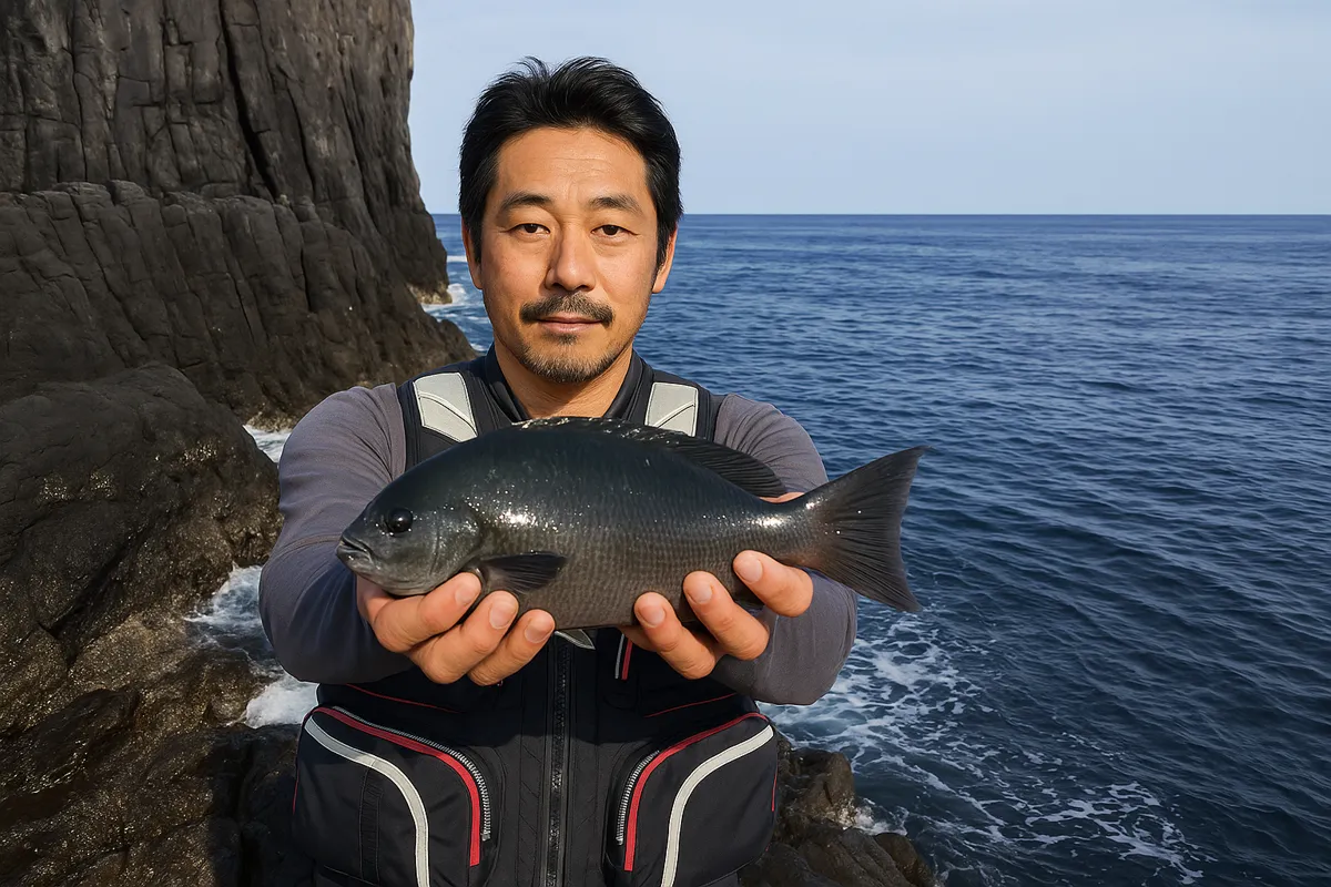 男女群島でグレの釣果を得た佐々木.webp