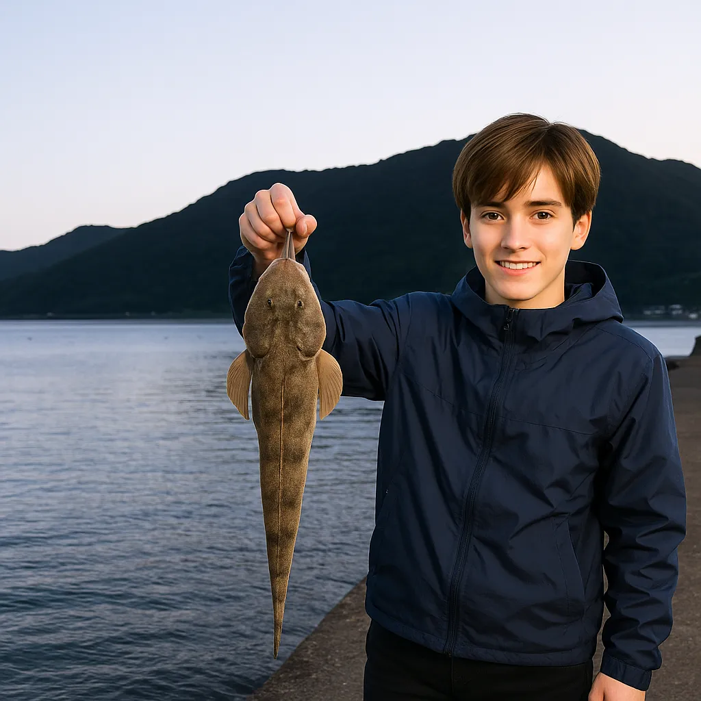 相賀漁港でマゴチの釣果を得た久良木.webp
