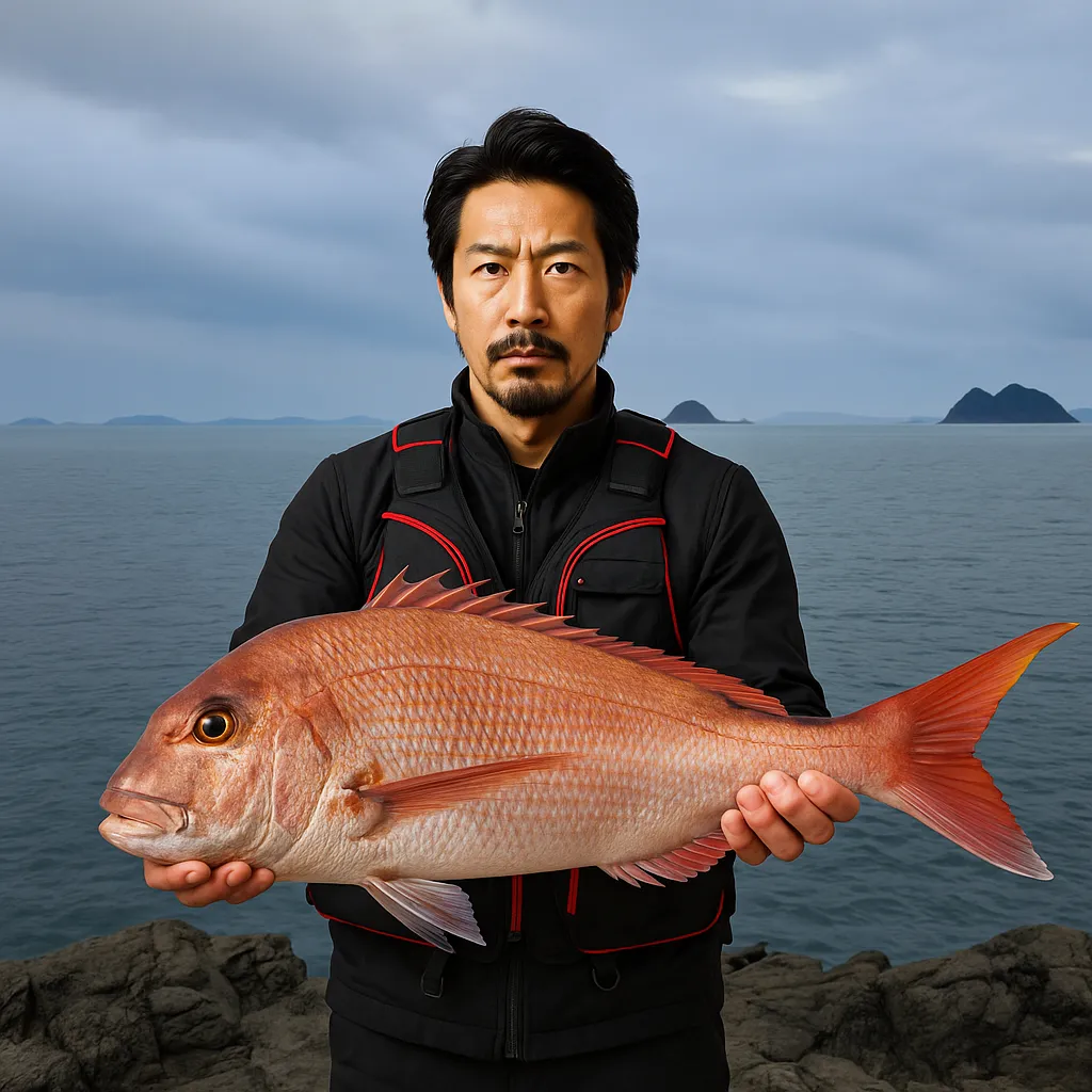 真立島でマダイの釣果を得た佐々木.webp