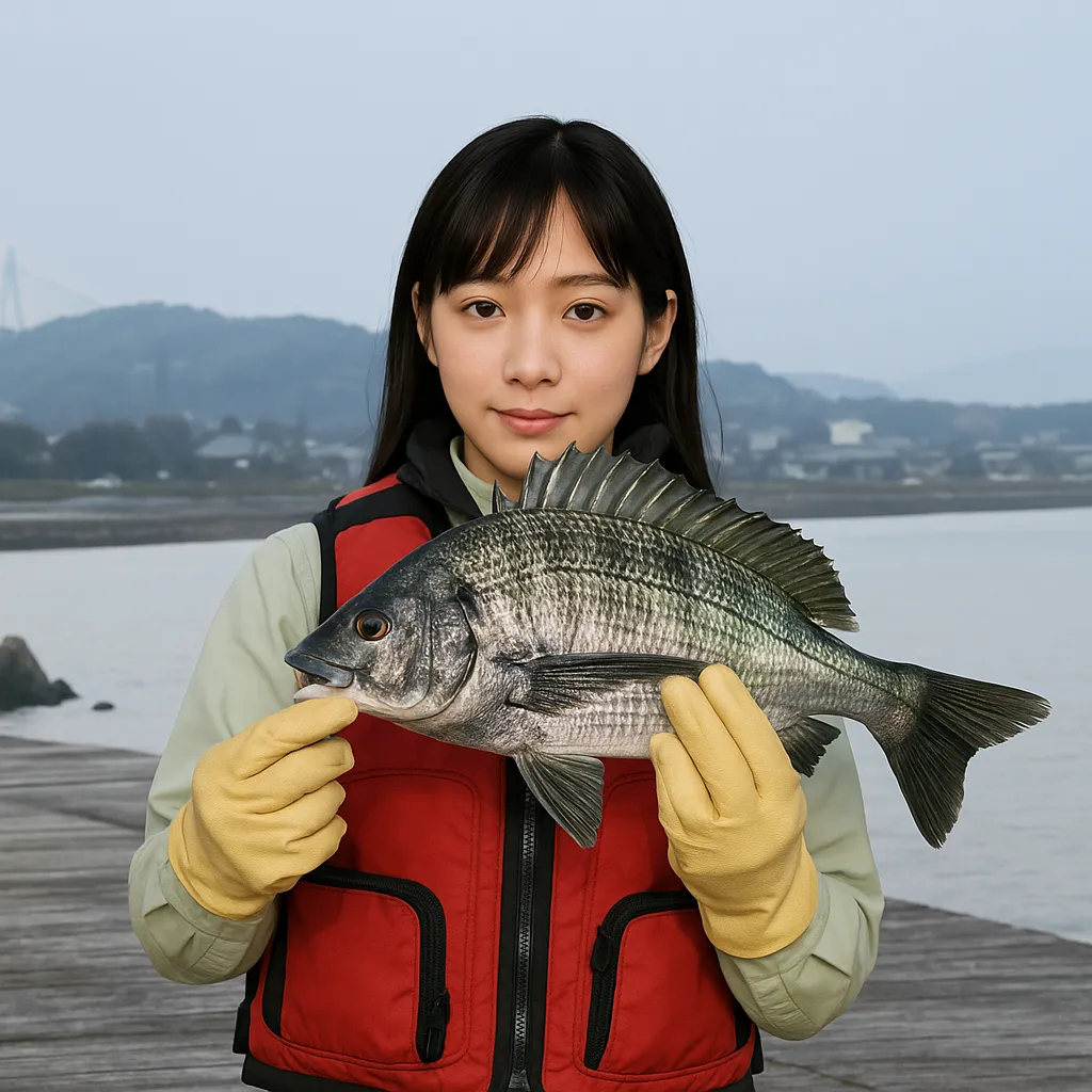 碁浦漁港でチヌの釣果を得た国生.webp