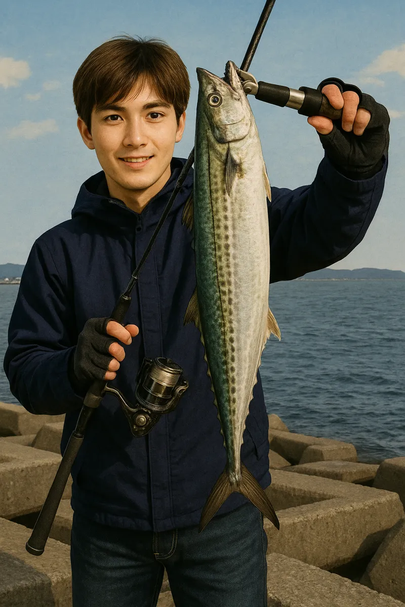 神ノ島でサゴシの釣果を得た久良木.webp