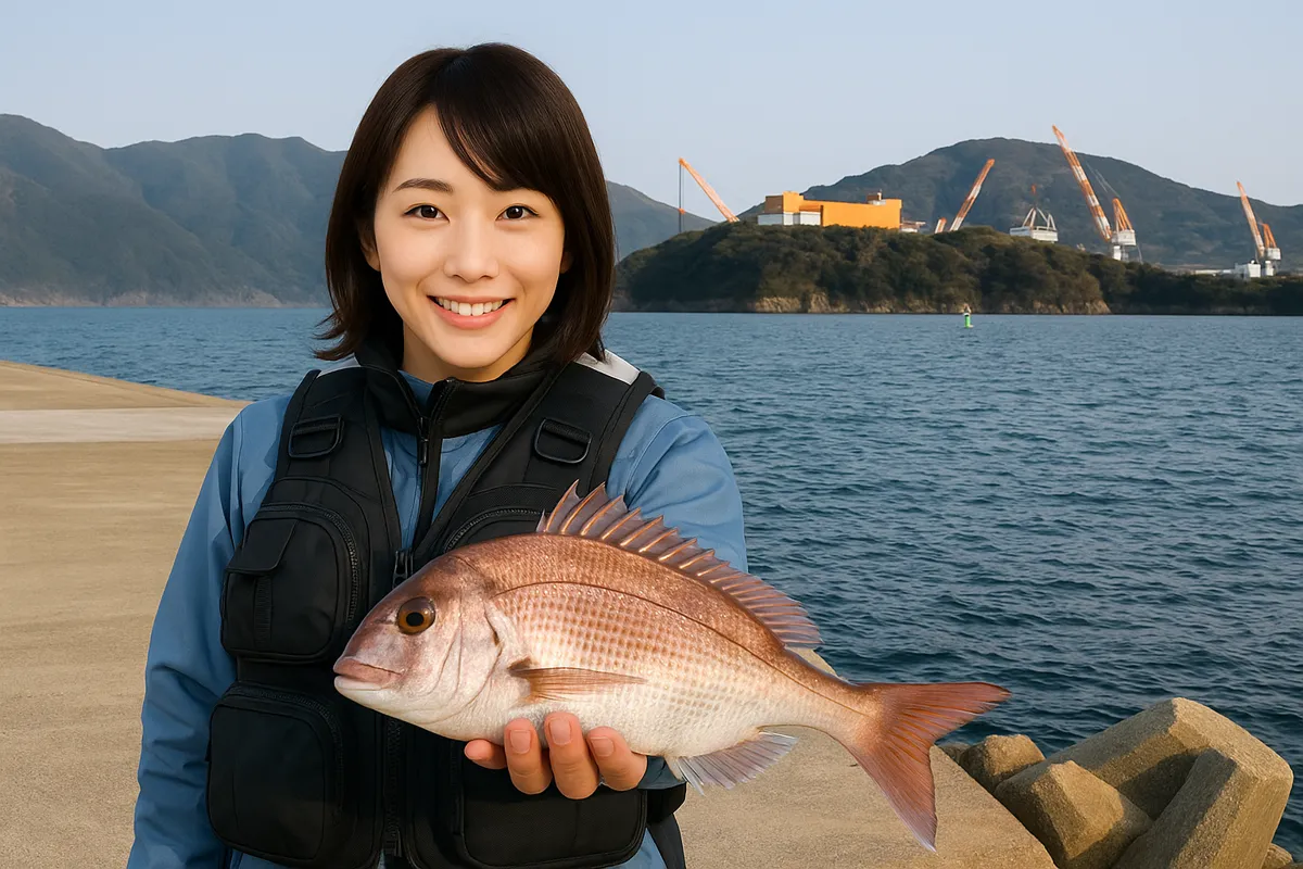神ノ島でマダイの釣果を得た西岡.webp