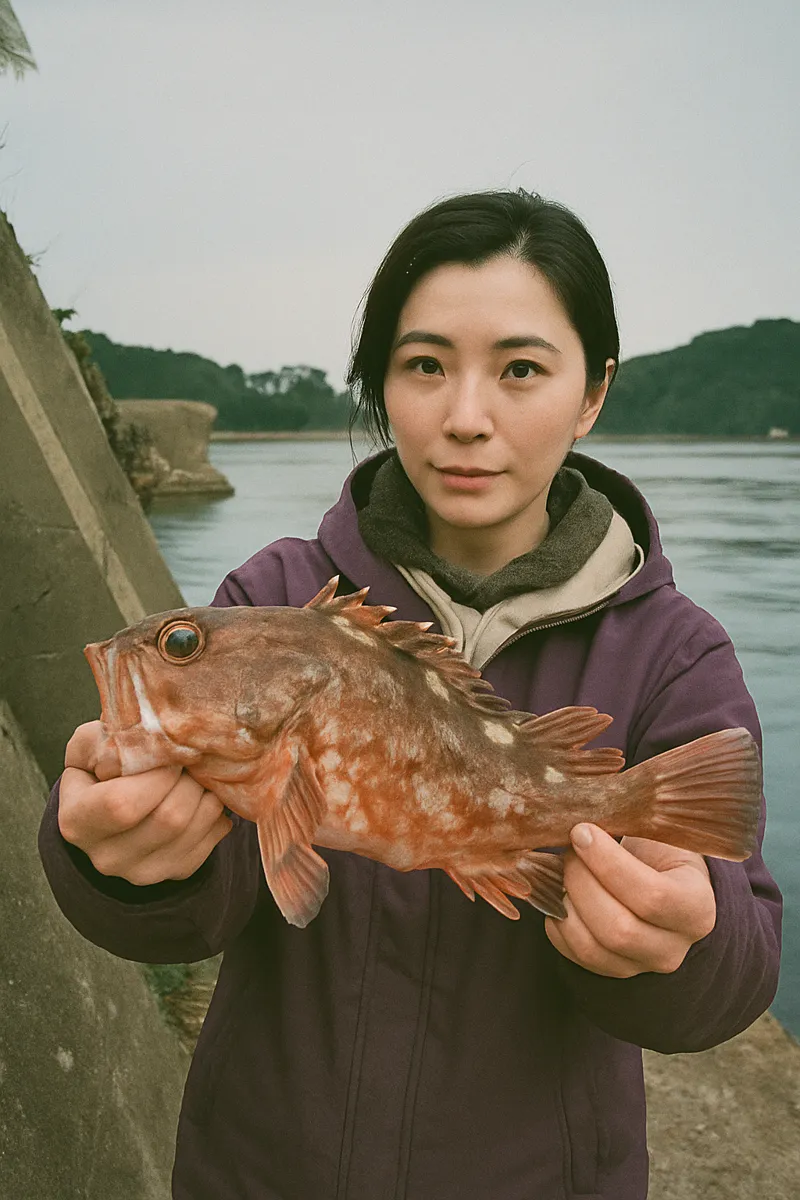 神崎鼻でアラカブの釣果を得た八重田.webp