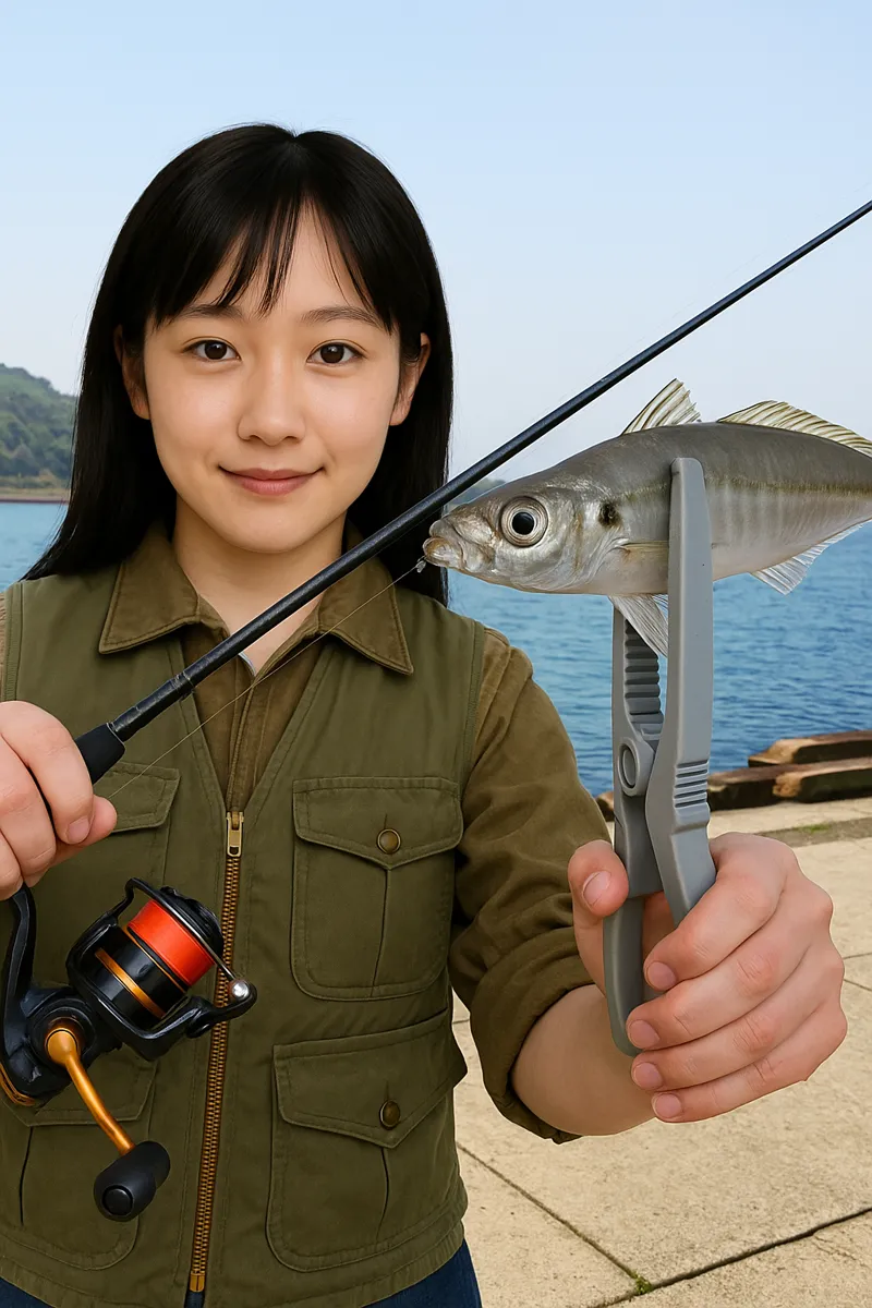 神浦港でアジの釣果を得た国生.webp