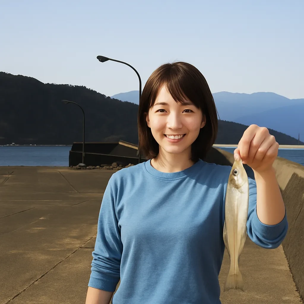 福ノ浦漁港でシロギスの釣果を得た西岡.webp