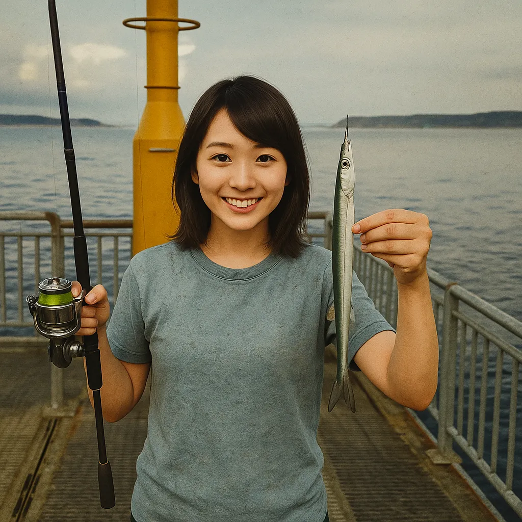 福岡市海釣り公園でサヨリの釣果を得た西岡.webp