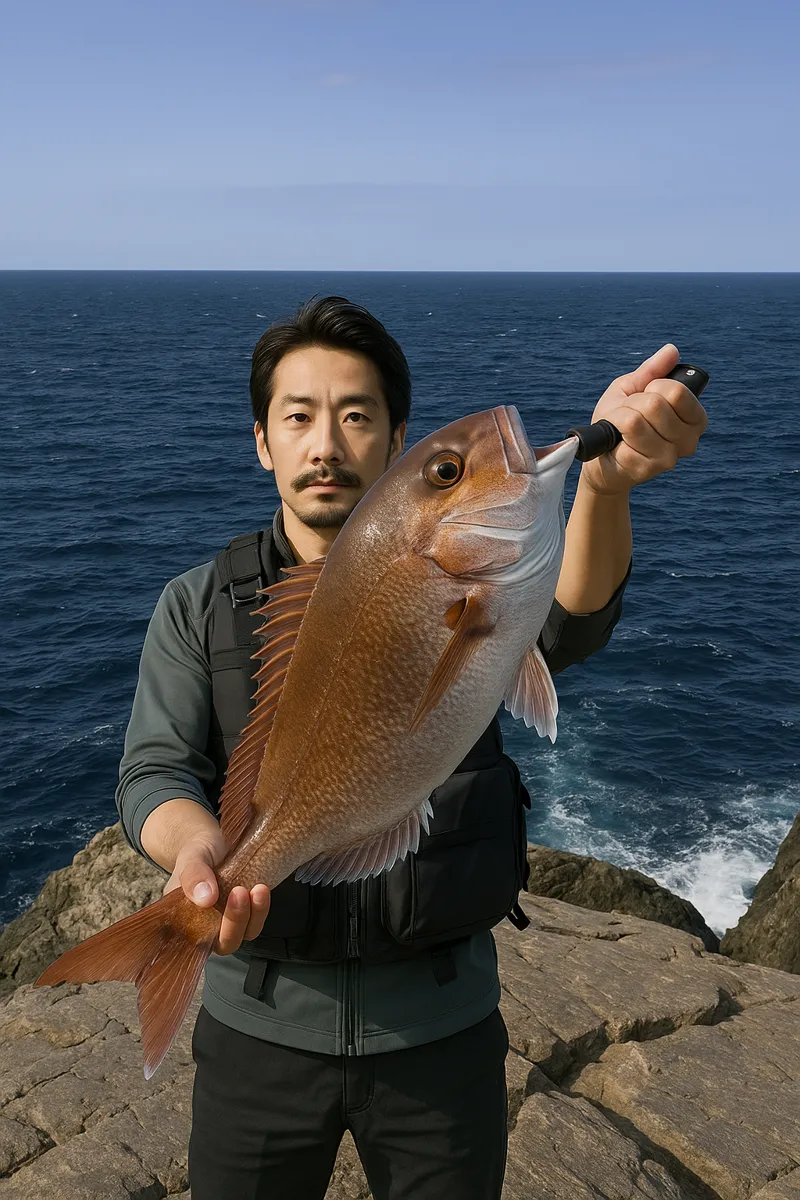 福江島でマダイの釣果を得た佐々木.webp