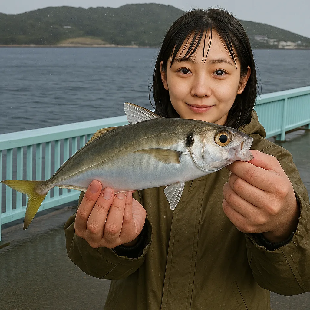 福間漁港でアジの釣果を得た国生.webp