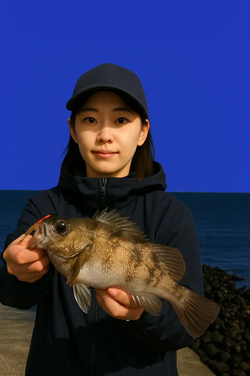 秩父ヶ浦公園.でメバルの釣果を得た森永.webp