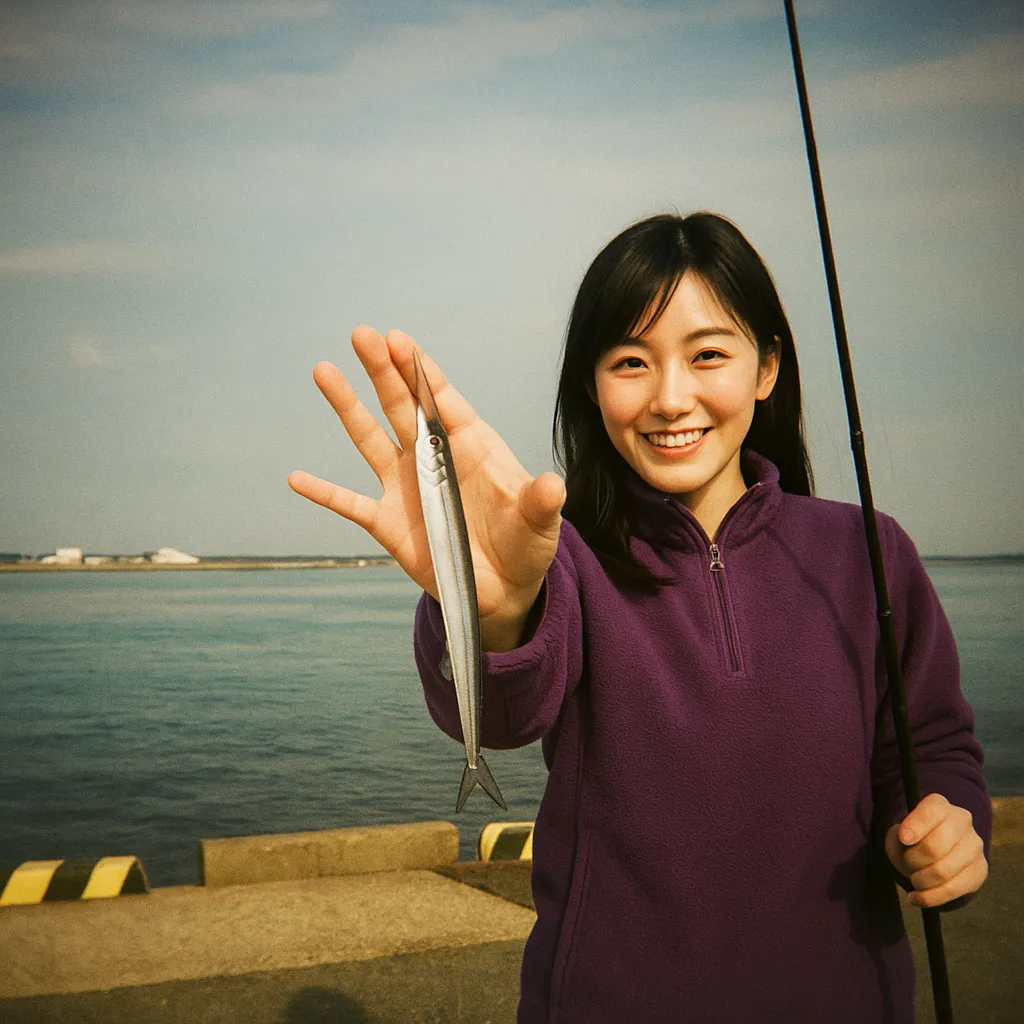 箱崎埠頭でサヨリの釣果を得た黒川.webp