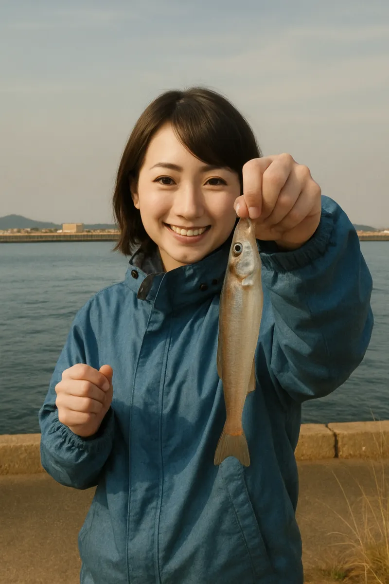 箱崎埠頭でシロギスの釣果を得た西岡.webp