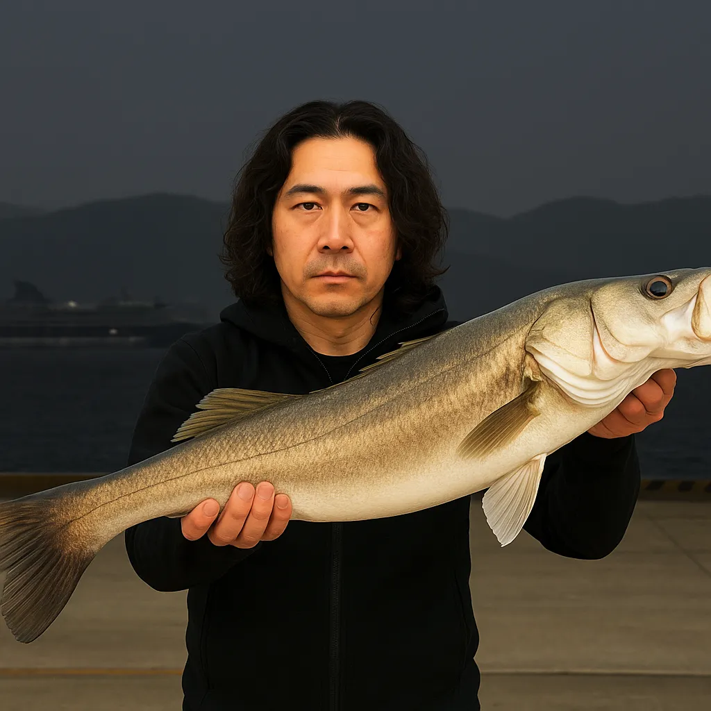 箱崎埠頭でシーバスの釣果を得た岸本.webp