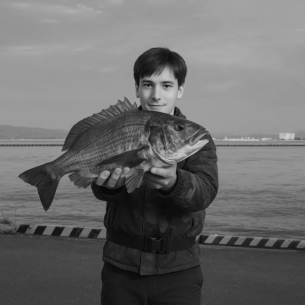 箱崎埠頭でチヌの釣果を得た久良木.webp