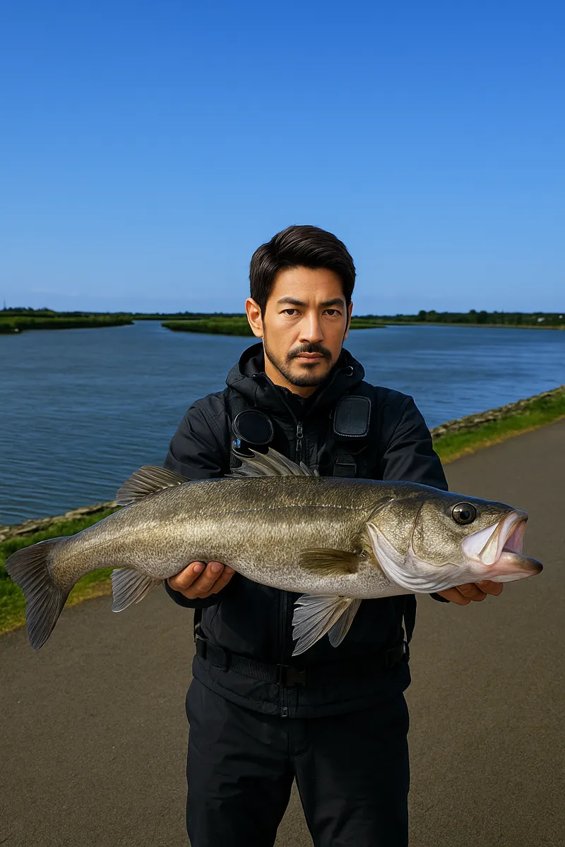緑川河口.でシーバスの釣果を得た広岡.webp