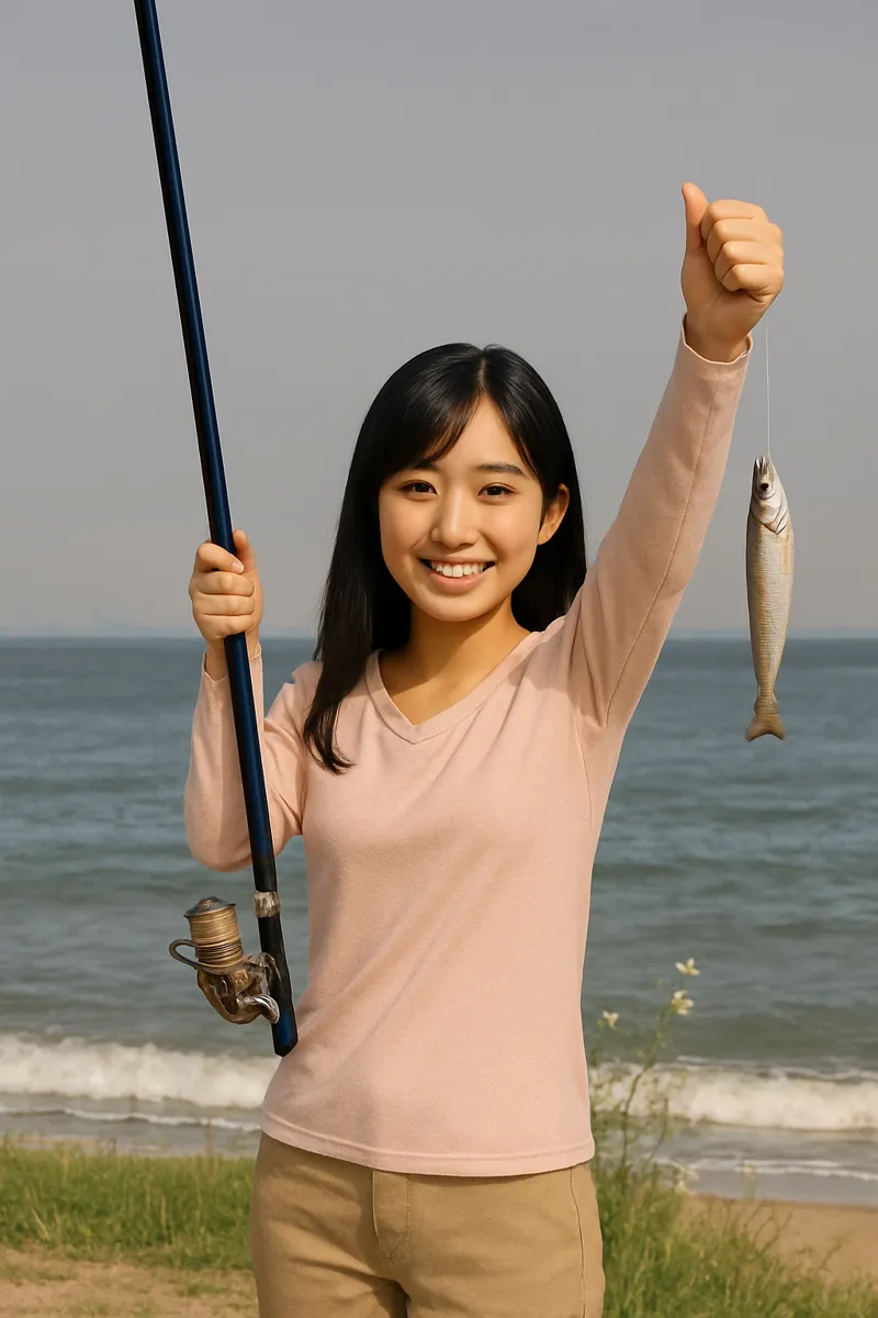 能古島でシロギスの釣果を得た黒川.webp