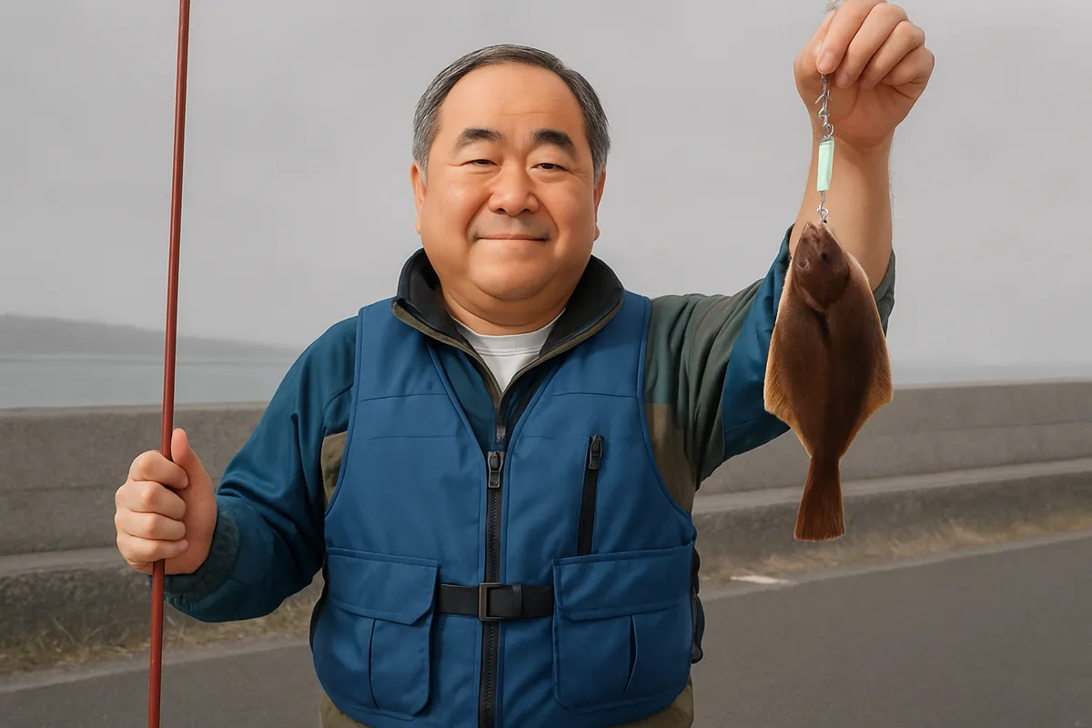 能徳工業団地でカレイの釣果を得た持田.webp