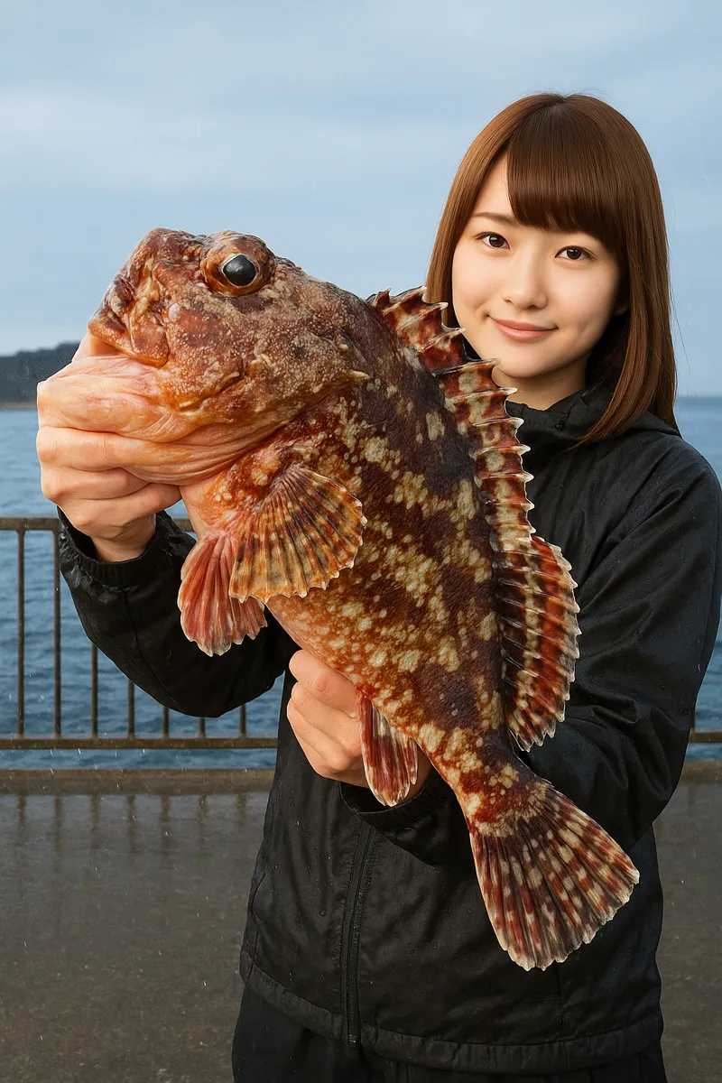 脇田海釣り桟橋でアラカブの釣果を得た山際.webp