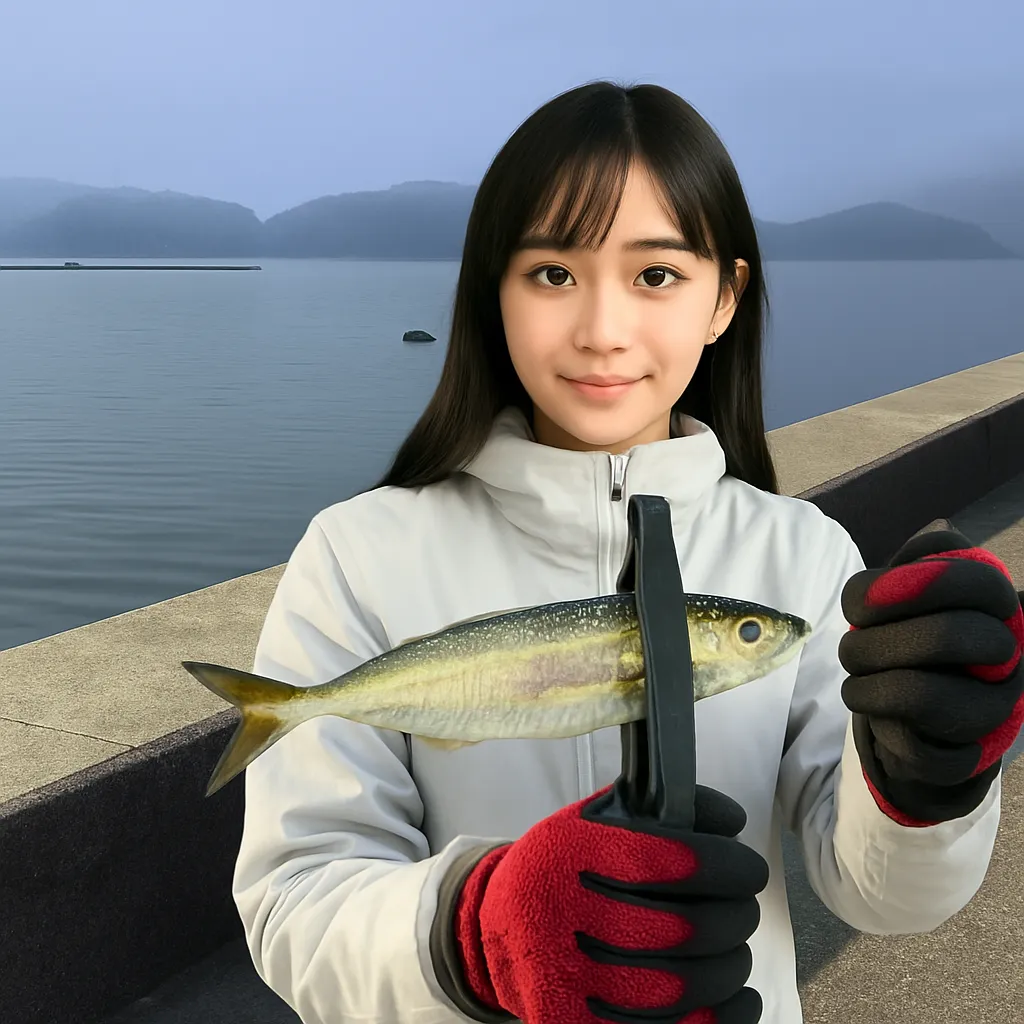 船越漁港でイワシの釣果を得た国生.webp