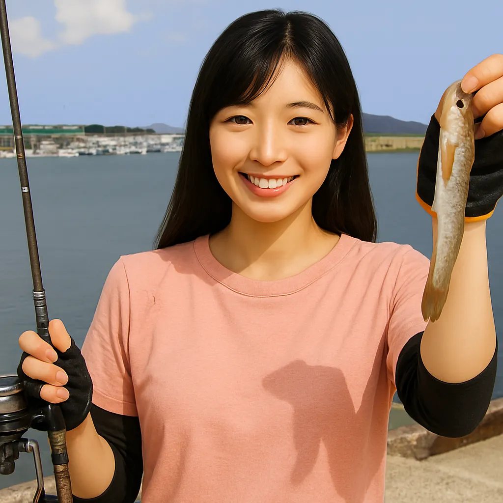 芦屋漁港でハゼの釣果を得た黒川.webp