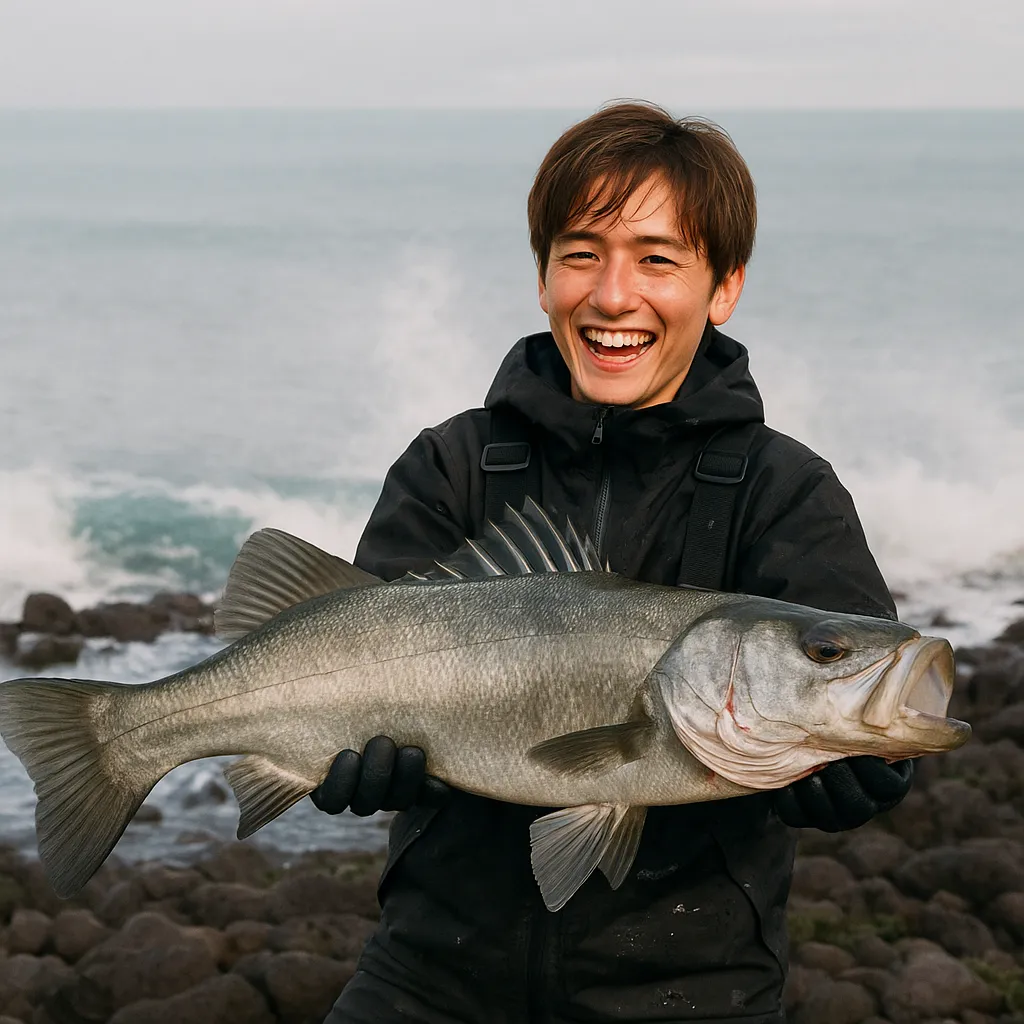 花瀬崎でヒラスズキの釣果を得た久良木.webp