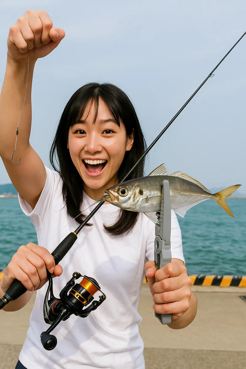 若松沖波止でライトゲームの釣果を得た国生.webp