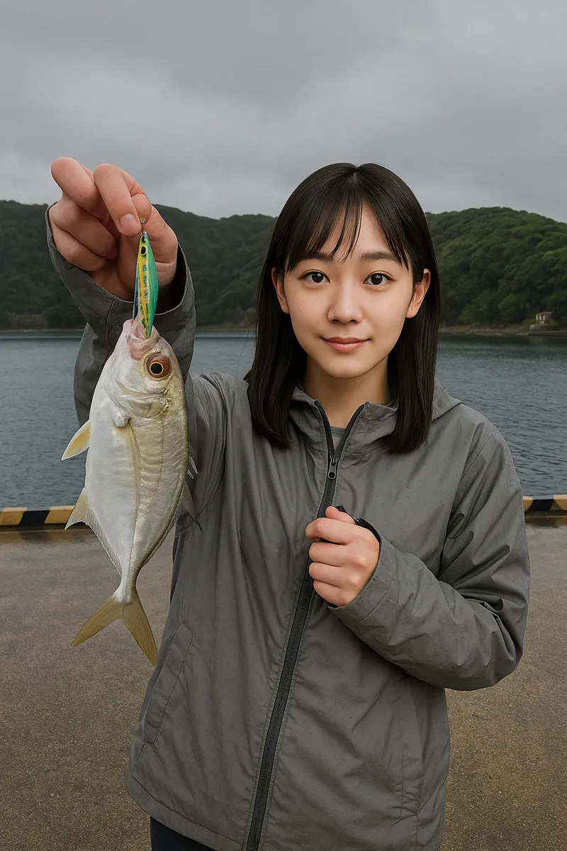茂串漁港でメッキの釣果を得た国生.webp