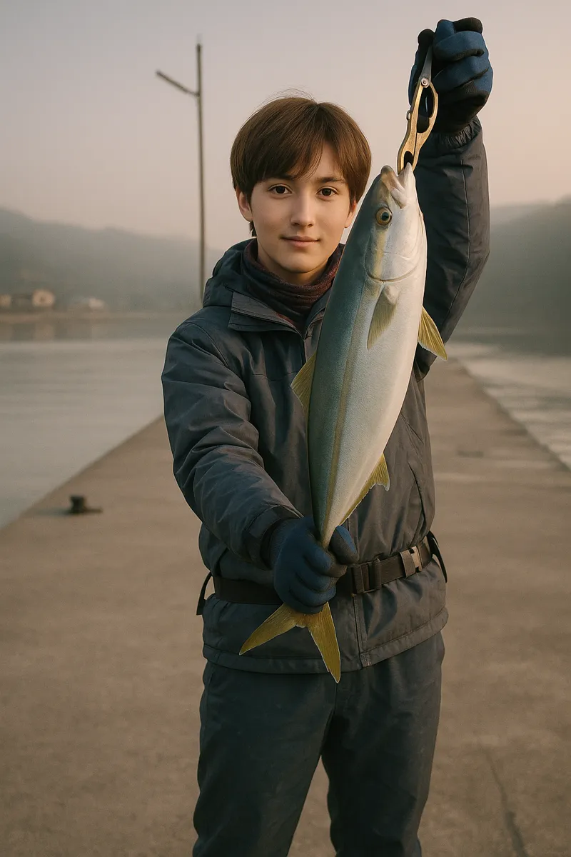 茂串漁港でヤズの釣果を得た久良木.webp