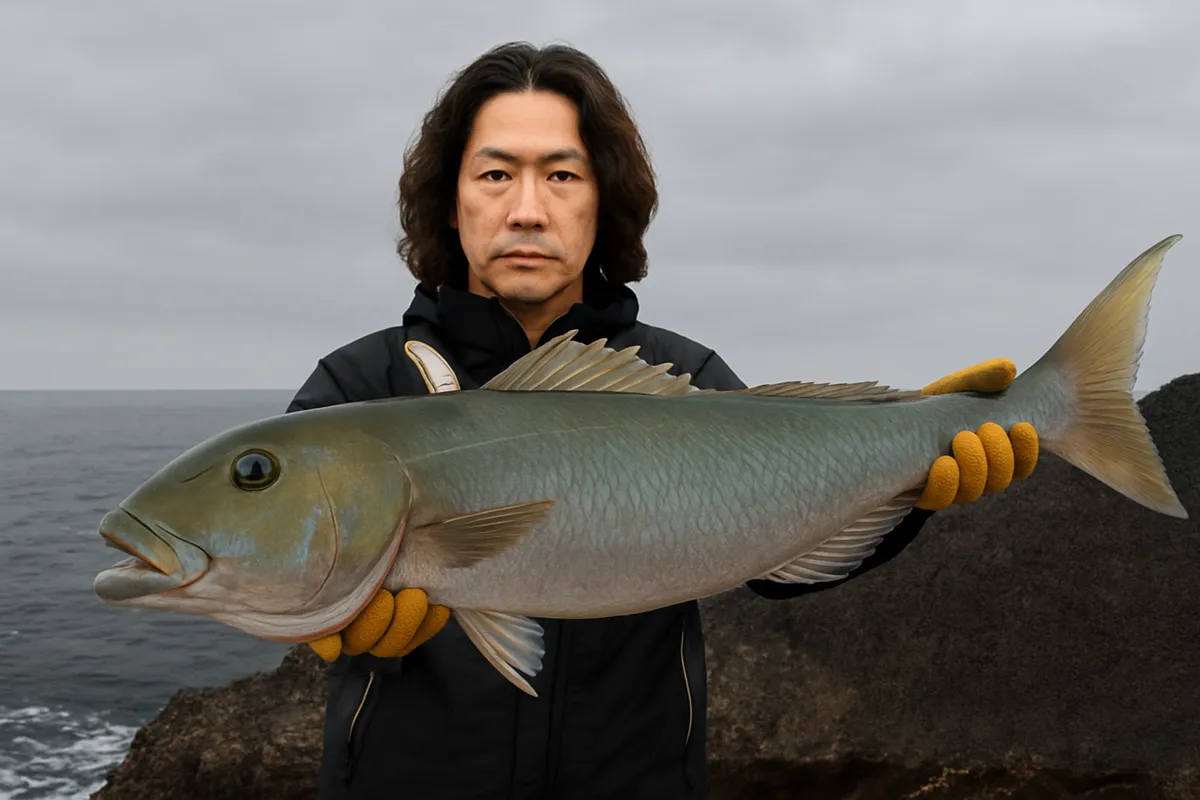 草垣群島でアオチビキの釣果を得た岸本.webp