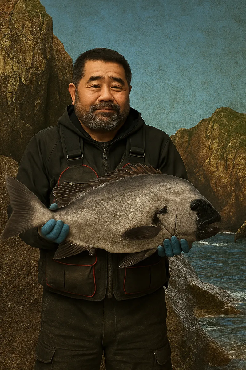草垣群島でイシダイの釣果を得た楢崎.webp