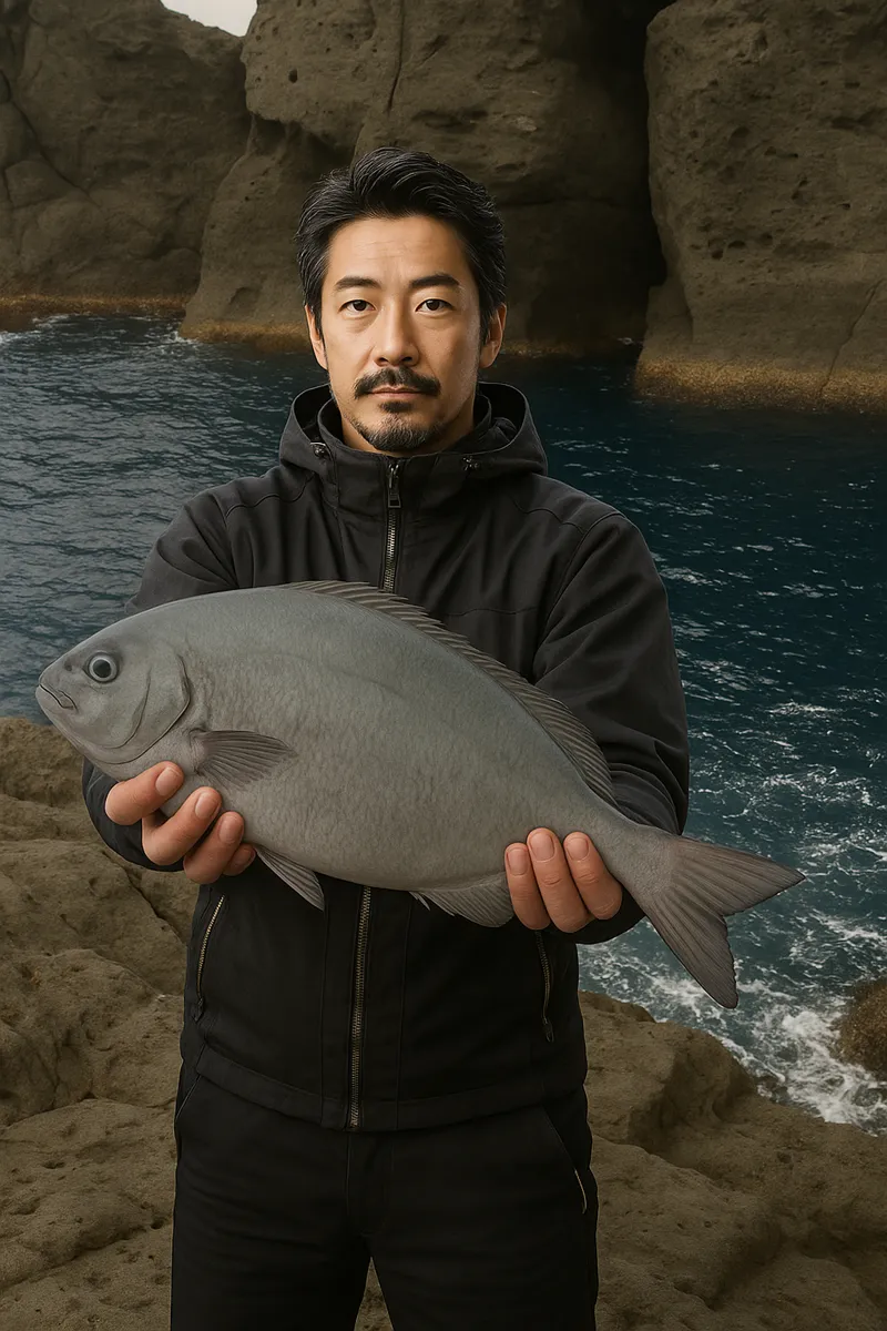 草垣群島でイスズミの釣果を得た佐々木.webp