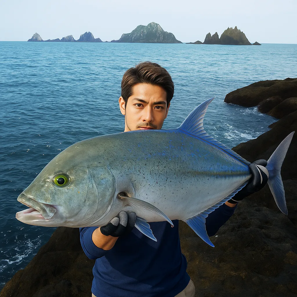 草垣群島でカスミアジの釣果を得た広岡.webp