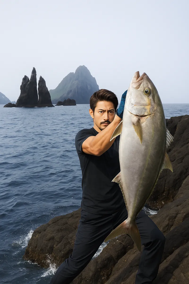 草垣群島でカンパチの釣果を得た広岡.webp