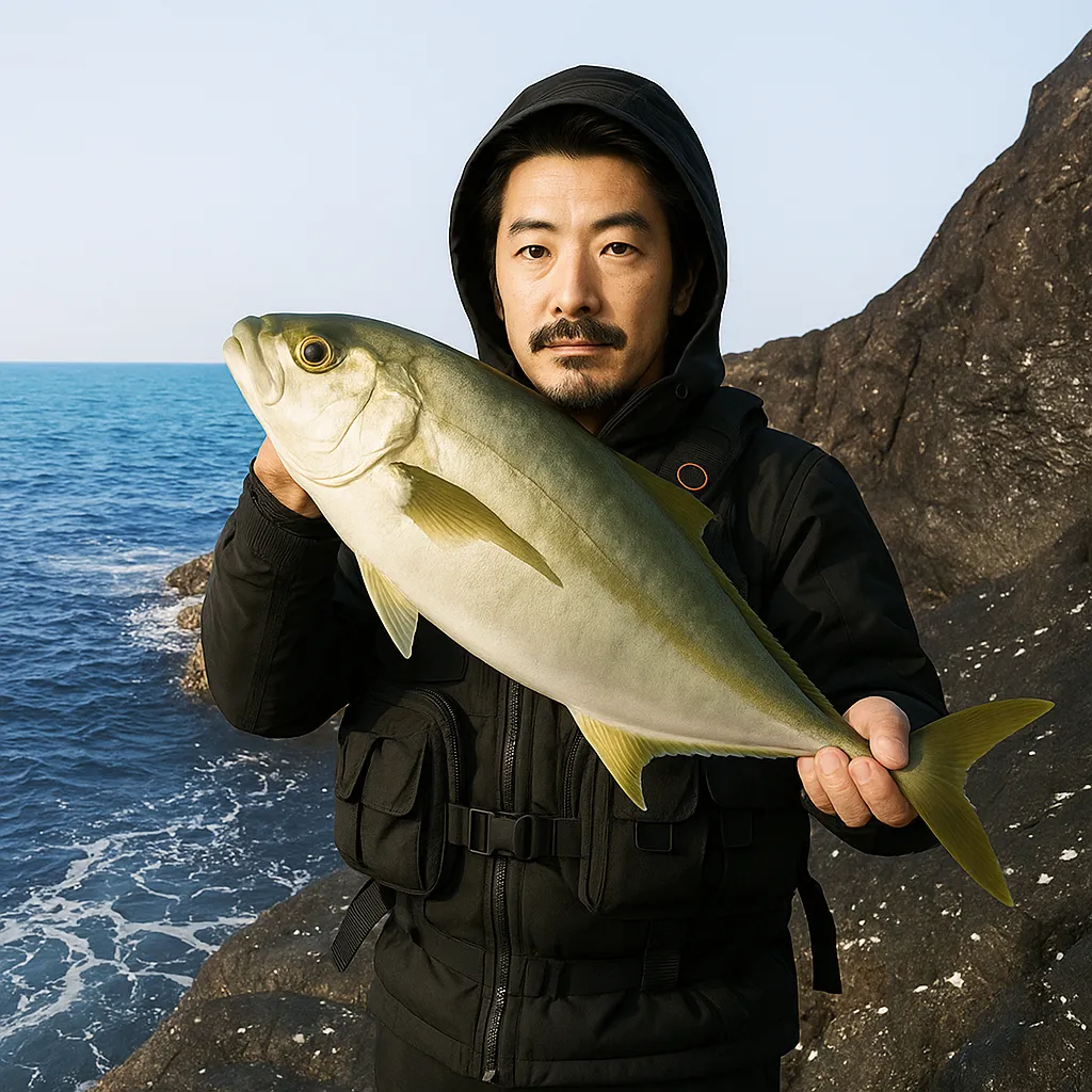 草垣群島でシマアジの釣果を得た佐々木.webp