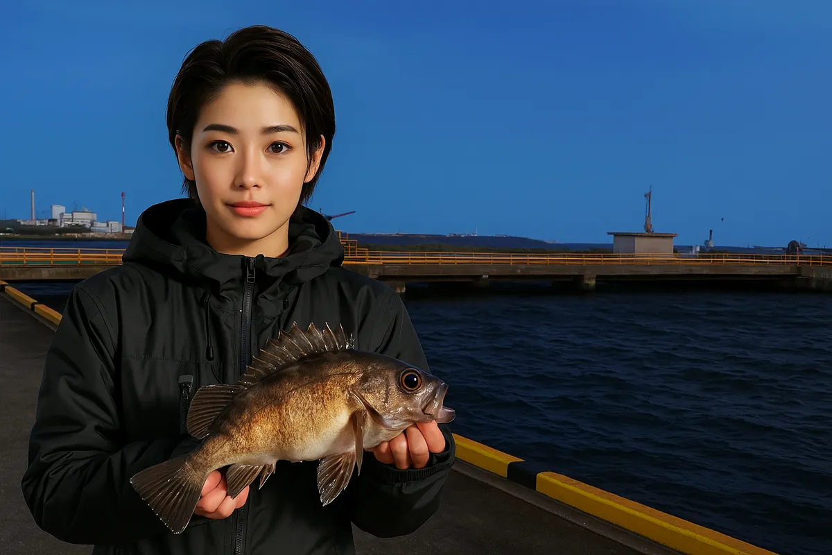 荒津オイルセンターでメバルの釣果を得た佐伯.webp