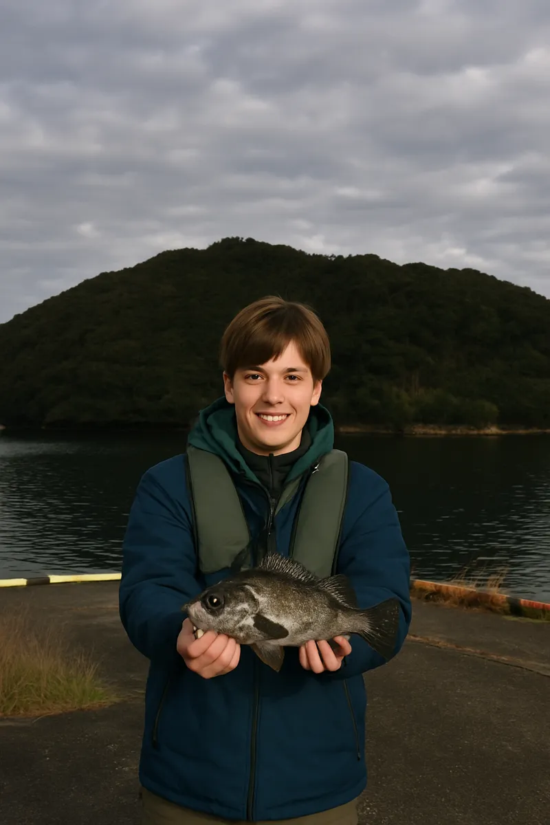 薄香漁港でメバルの釣果を得た久良木.webp