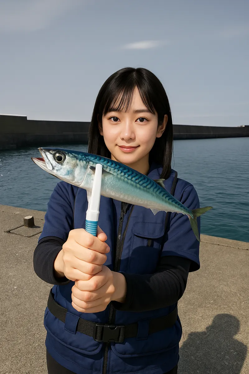 西分漁港でサバの釣果を得た国生.webp
