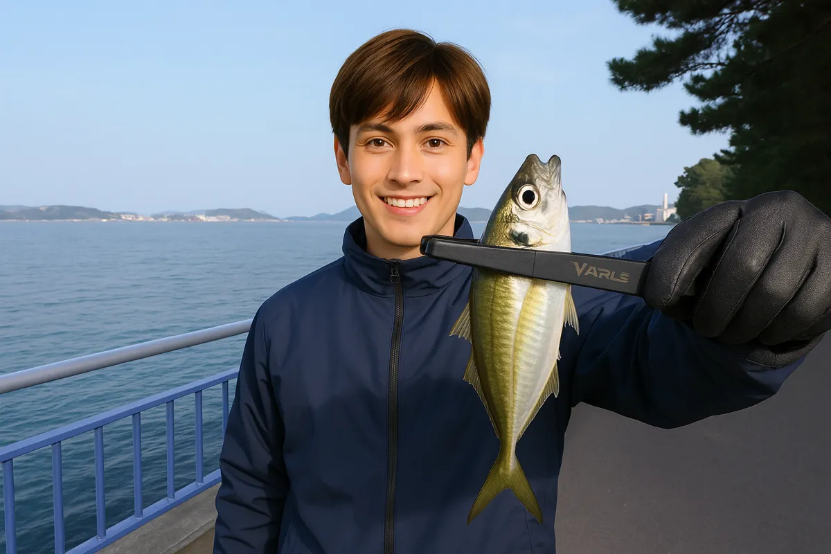 赤坂海岸でアジの釣果を得た久良木.webp