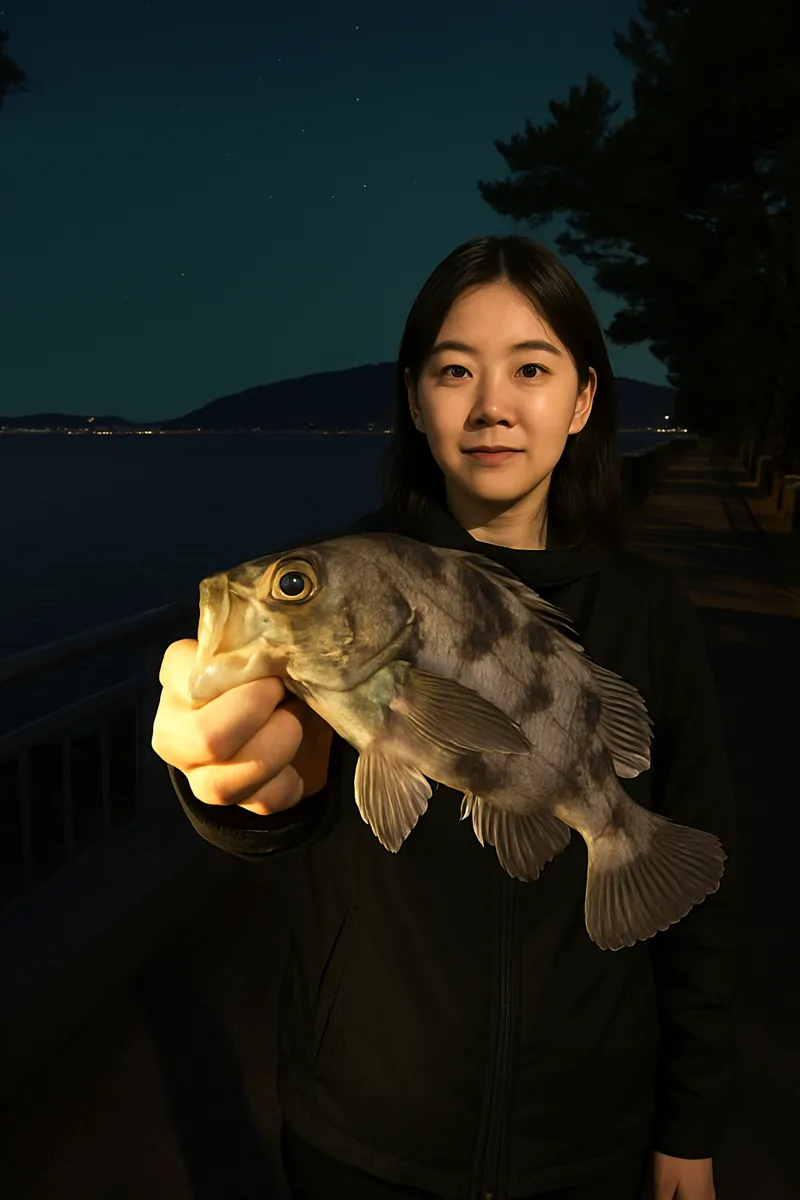 赤坂海岸でメバルの釣果を得た森永.webp